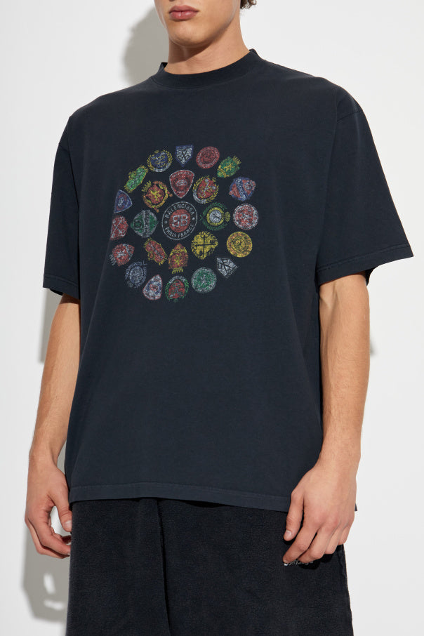 Balenciaga BLACK T-shirt with colorful print 3
