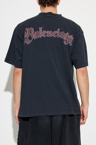 Balenciaga BLACK T-shirt with colorful print 4