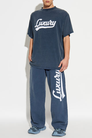 Balenciaga NAVY BLUE T-shirt with logo 2
