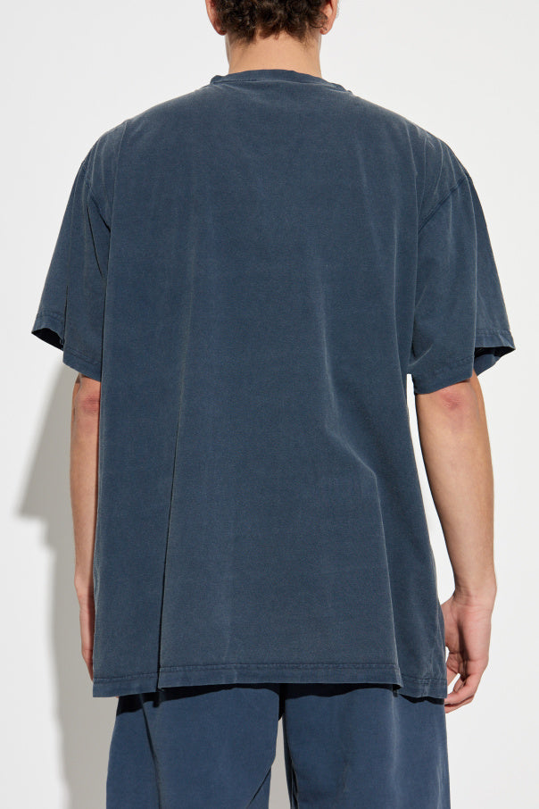 Balenciaga NAVY BLUE T-shirt with logo 4