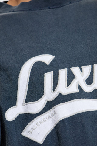 Balenciaga NAVY BLUE T-shirt with logo 5