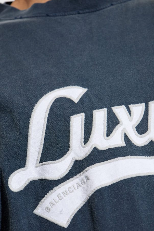 Balenciaga NAVY BLUE T-shirt with logo 5
