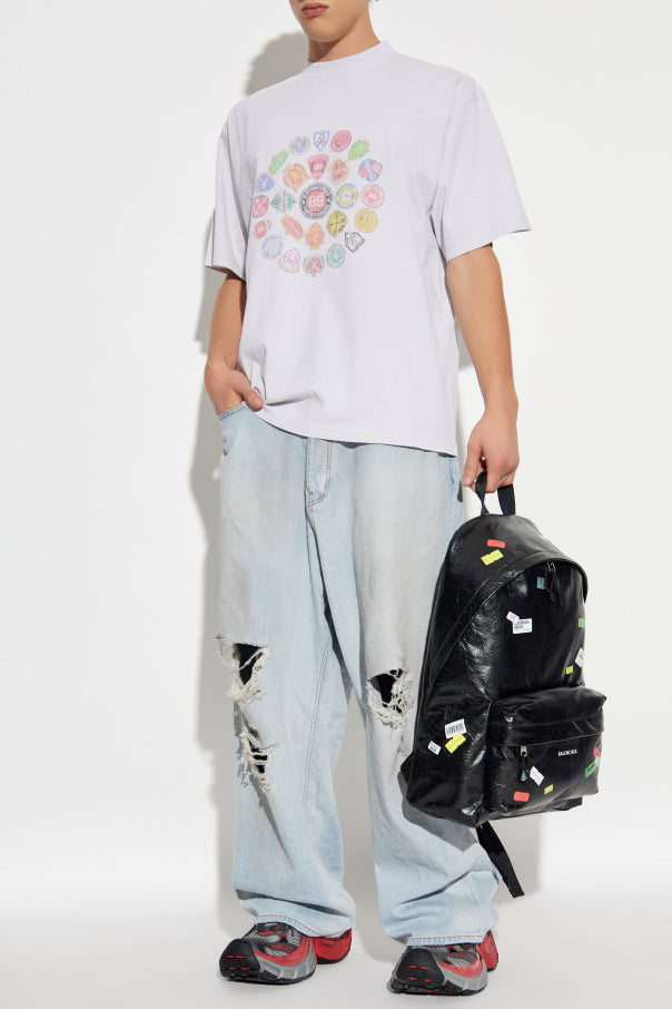 Balenciaga GREY T-shirt with colorful print 2