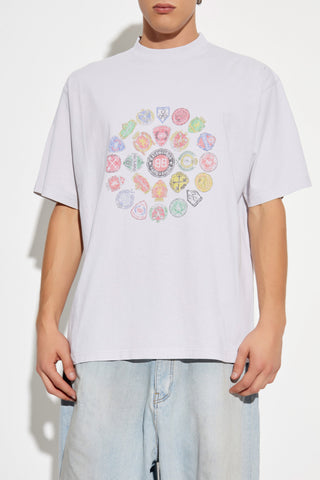 Balenciaga GREY T-shirt with colorful print 3