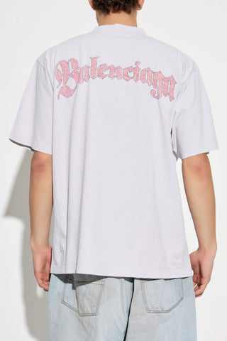 Balenciaga GREY T-shirt with colorful print 4