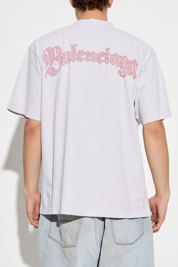 Balenciaga GREY T-shirt with colorful print 4