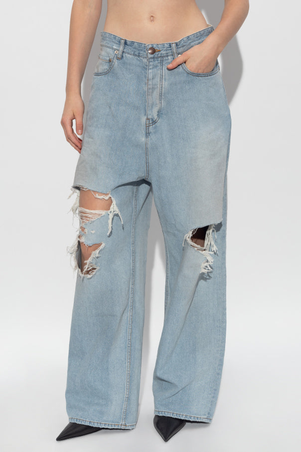 Balenciaga light blue Jeans with vintage effect 3