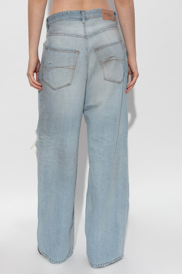Balenciaga light blue Jeans with vintage effect 4