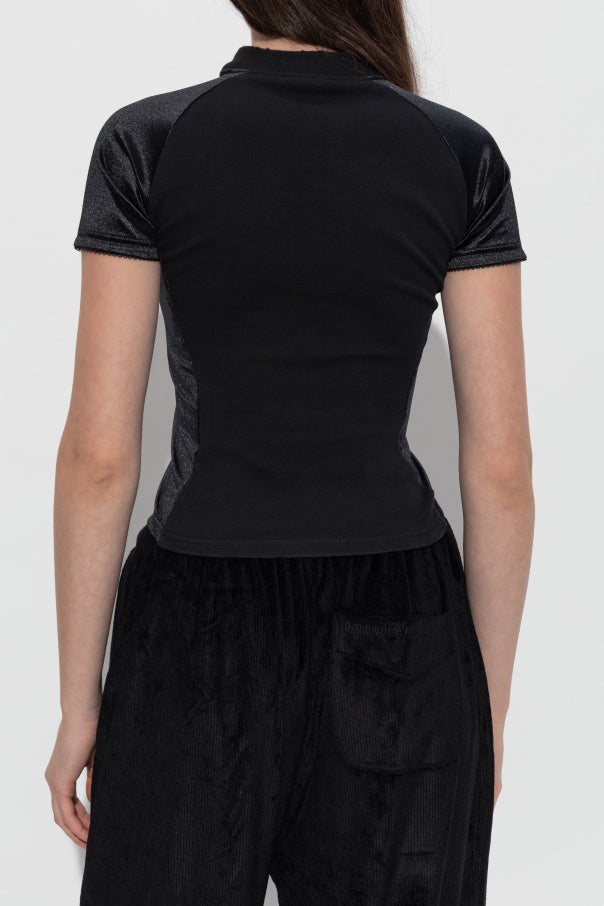 Balenciaga BLACK Top with embroidered logo 4