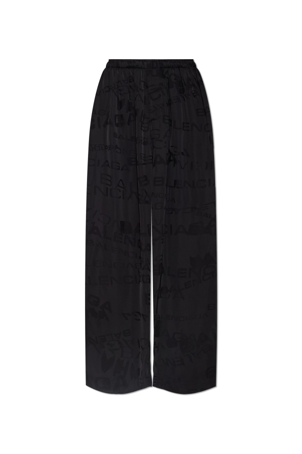Balenciaga BLACK Trousers with logo 1