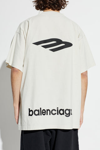 Balenciaga cream T-shirt with embroidered logo 4