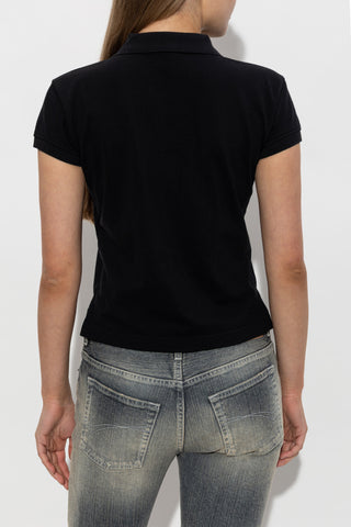 Balenciaga BLACK Polo with embroidered logo 4