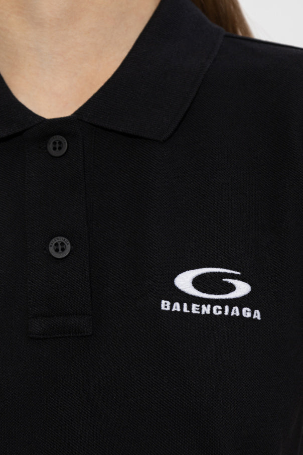 Balenciaga BLACK Polo with embroidered logo 5