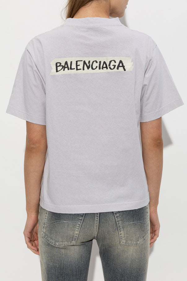Balenciaga GREY T-shirt with vintage effect 4
