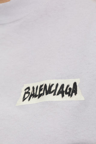 Balenciaga GREY T-shirt with vintage effect 5