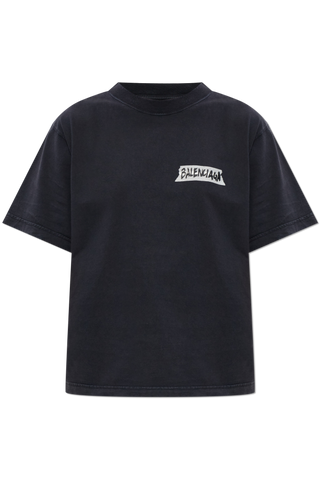 Balenciaga BLACK T-shirt with logo 1