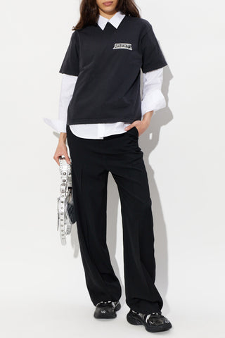 Balenciaga BLACK T-shirt with logo 2
