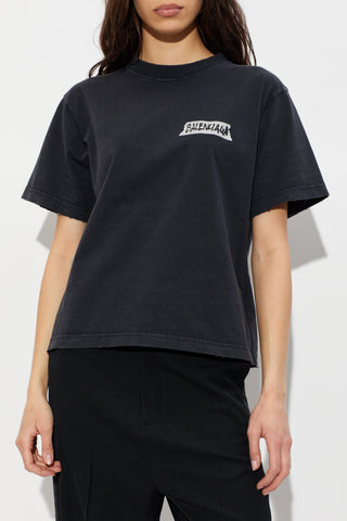 Balenciaga BLACK T-shirt with logo 3