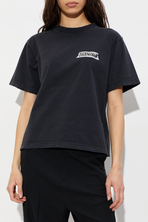 Balenciaga BLACK T-shirt with logo 3