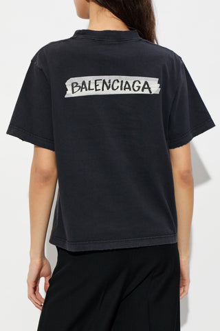 Balenciaga BLACK T-shirt with logo 4
