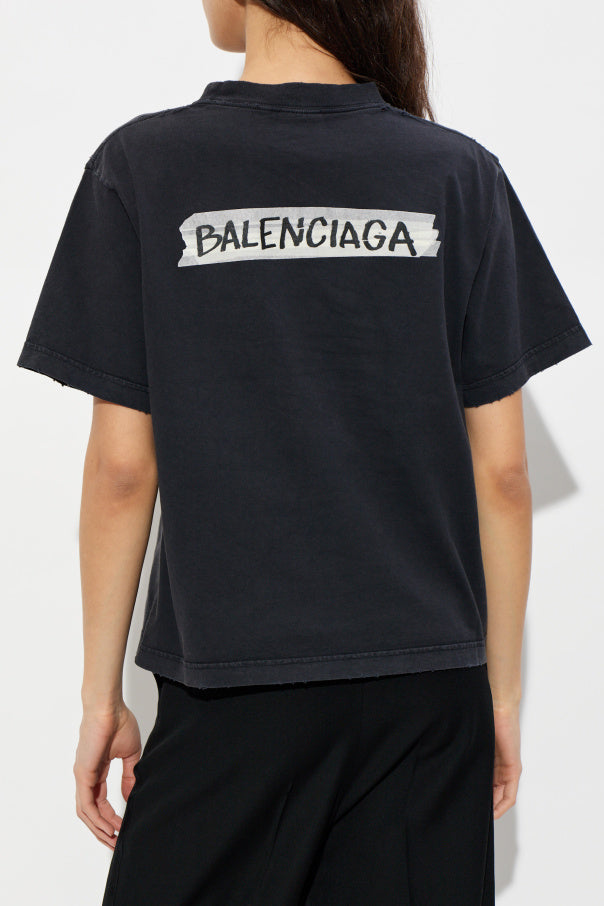 Balenciaga BLACK T-shirt with logo 4