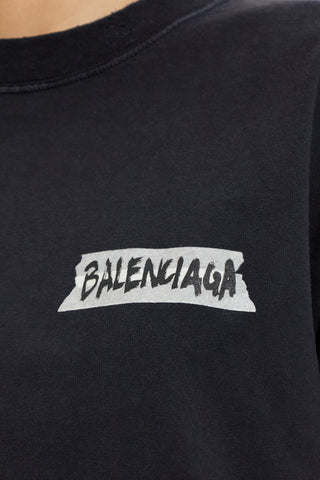 Balenciaga BLACK T-shirt with logo 5