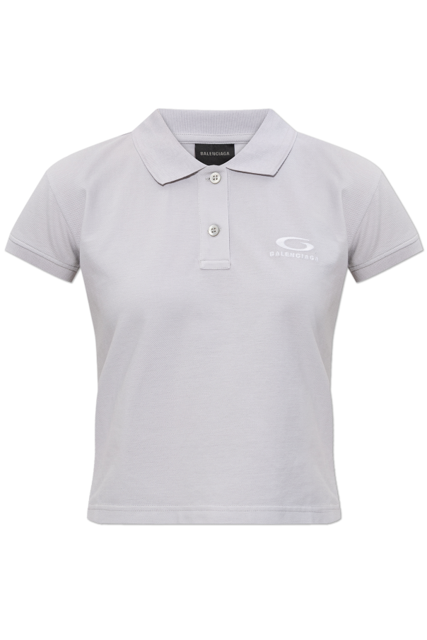 Balenciaga GREY Polo with embroidered logo 1