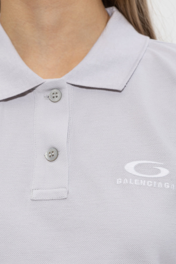 Balenciaga GREY Polo with embroidered logo 5