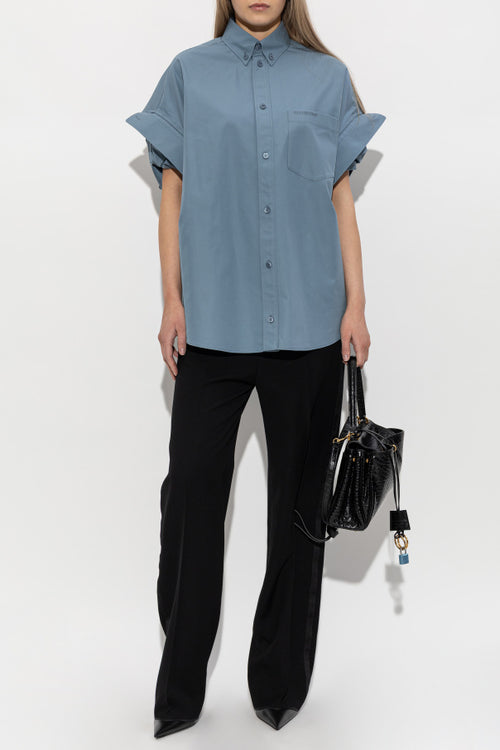 Balenciaga BLUE Shirt with pocket 2