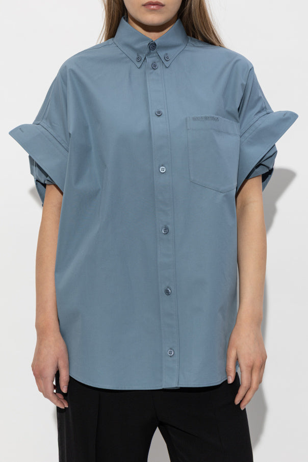 Balenciaga BLUE Shirt with pocket 3