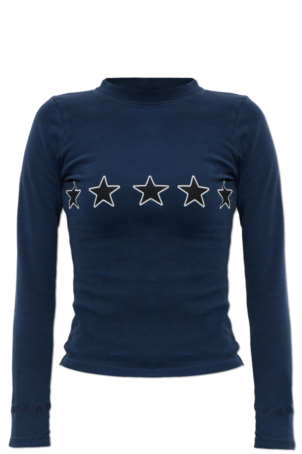 Balenciaga NAVY BLUE T-shirt with print 1