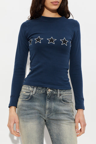 Balenciaga NAVY BLUE T-shirt with print 3