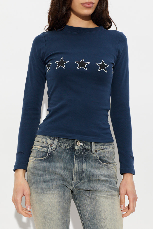 Balenciaga NAVY BLUE T-shirt with print 3