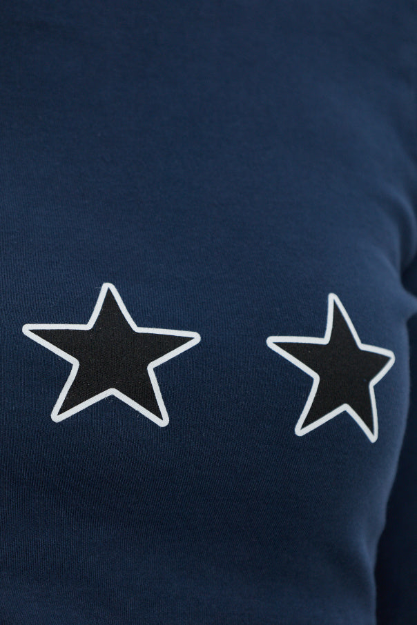 Balenciaga NAVY BLUE T-shirt with print 5
