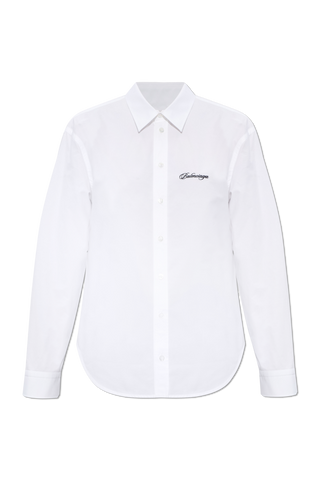 Balenciaga WHITE Shirt with embroidered logo 1
