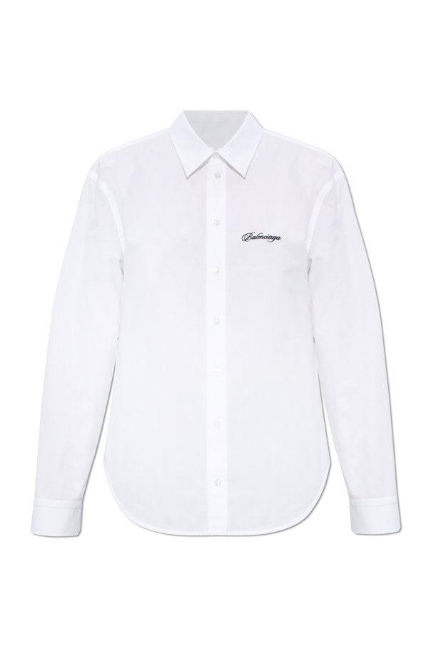 Balenciaga WHITE Shirt with embroidered logo 1