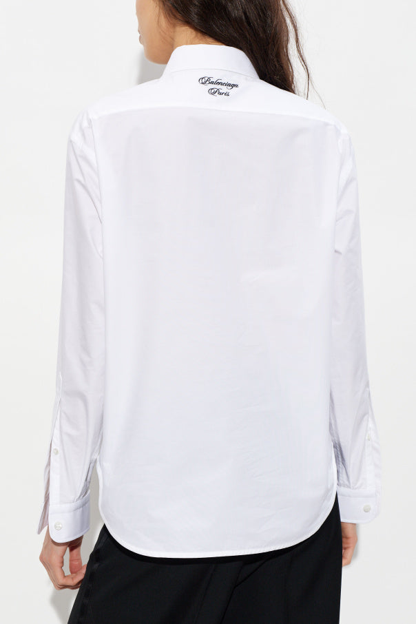 Balenciaga WHITE Shirt with embroidered logo 4