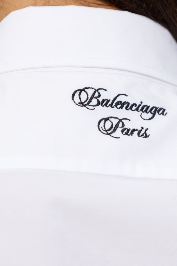 Balenciaga WHITE Shirt with embroidered logo 5