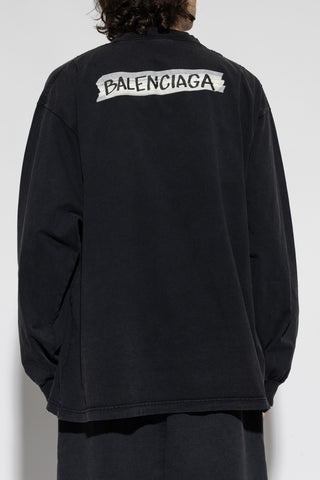 Balenciaga BLACK Oversized T-shirt 4