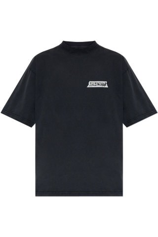 Balenciaga BLACK T-shirt with vintage effect 1