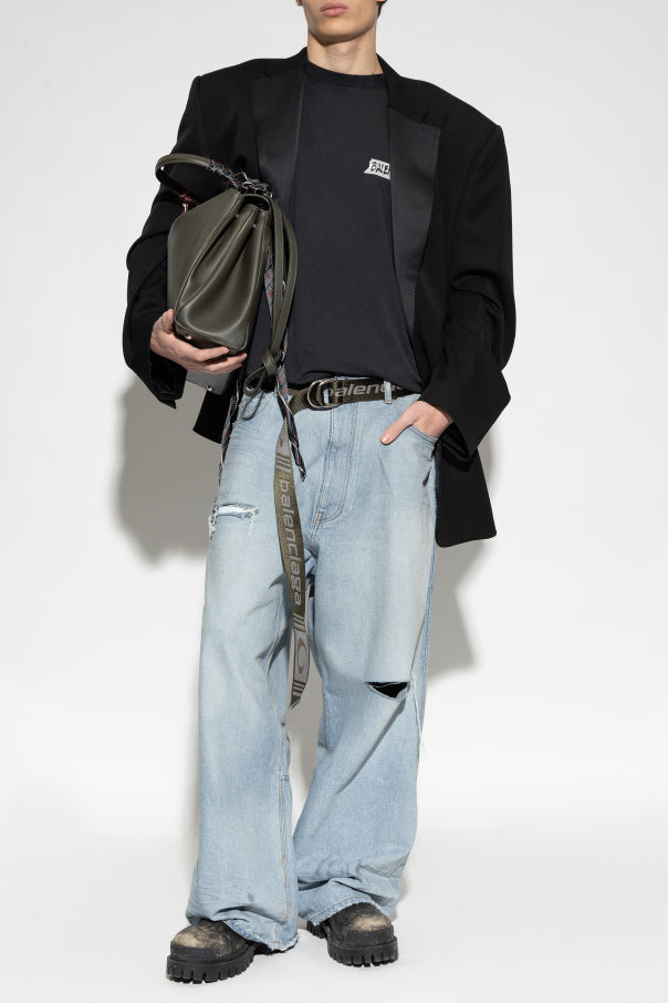 Balenciaga BLACK T-shirt with vintage effect 2