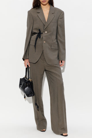 Balenciaga BROWN Plaid patterned trousers 2