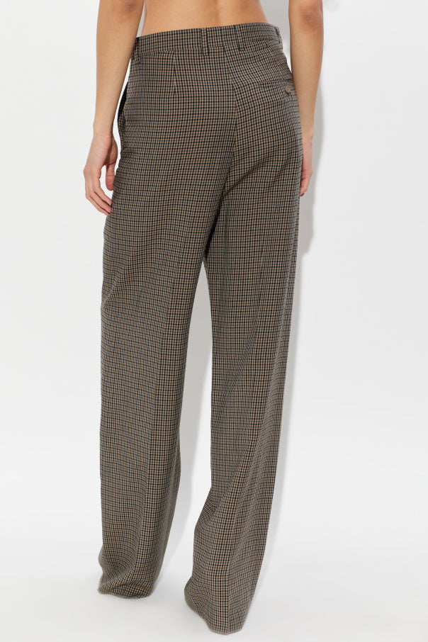 Balenciaga BROWN Plaid patterned trousers 4