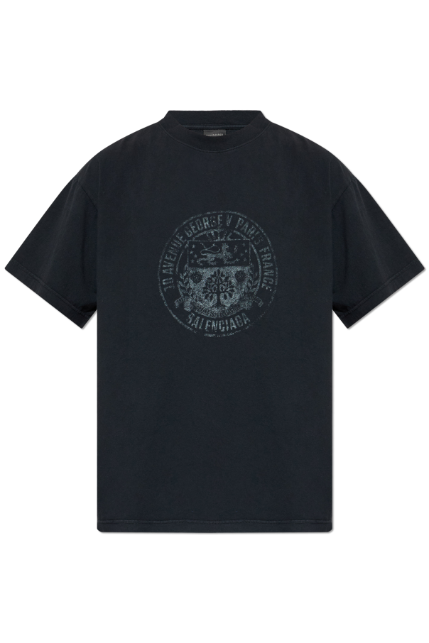 Balenciaga BLACK T-shirt with print 1