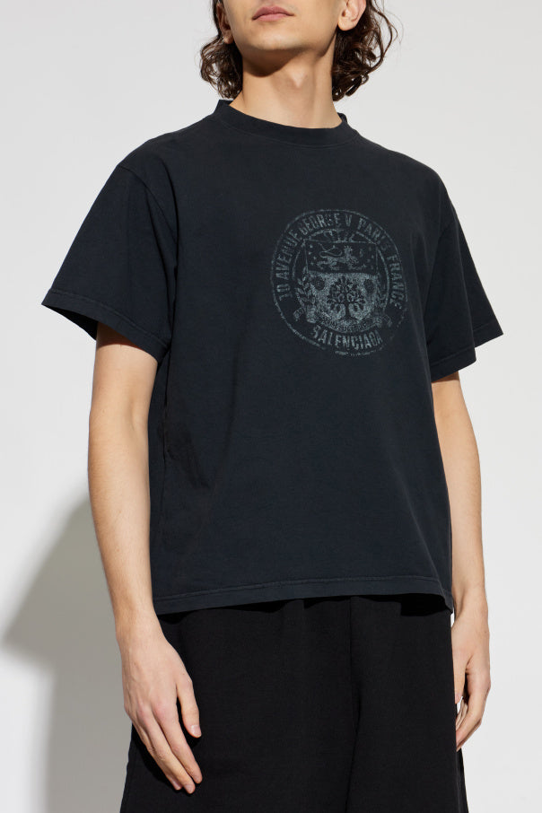 Balenciaga BLACK T-shirt with print 3