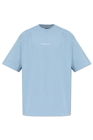 Balenciaga BLUE T-shirt with embroidered logo 1