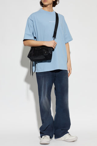 Balenciaga BLUE T-shirt with embroidered logo 2