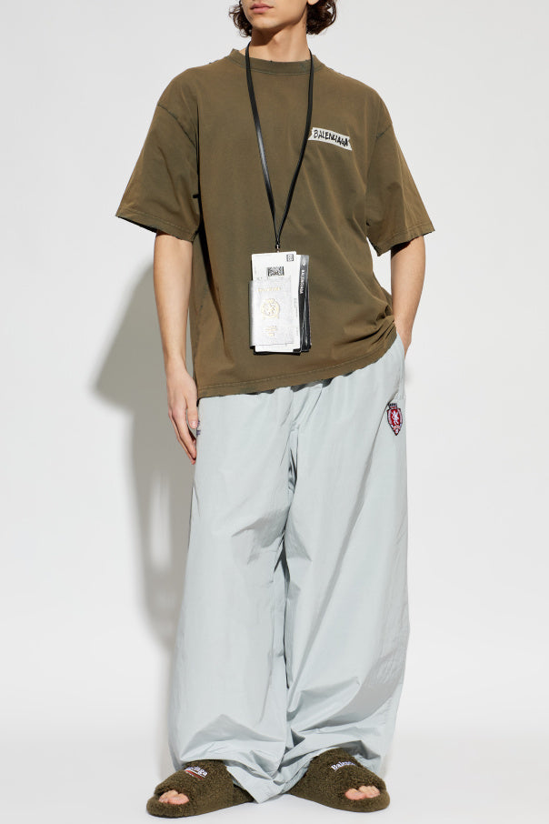 Balenciaga GREEN T-shirt with vintage effect 2