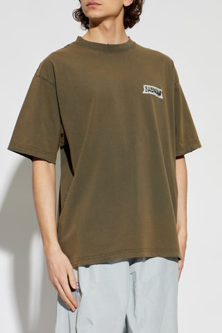 Balenciaga GREEN T-shirt with vintage effect 3