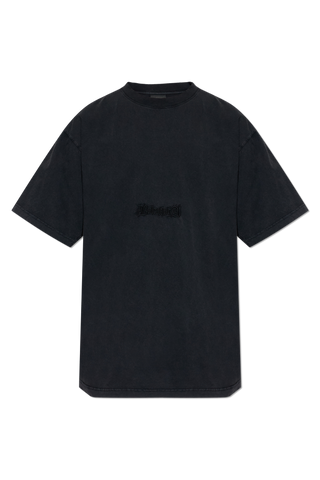 Balenciaga BLACK T-shirt with embroidered logo 1